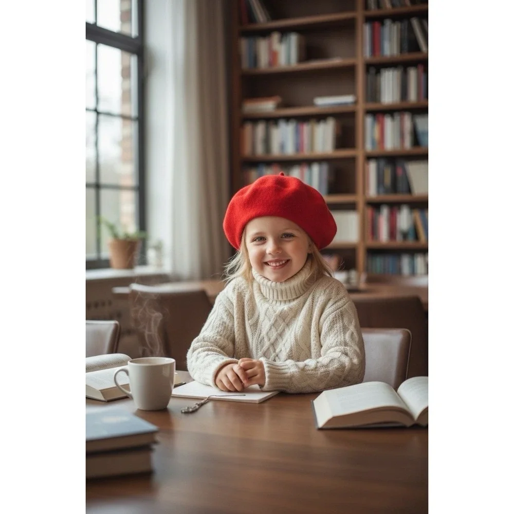 Gymboree Olivia Pig Felt Beret Wool Red Size Small Adorable
